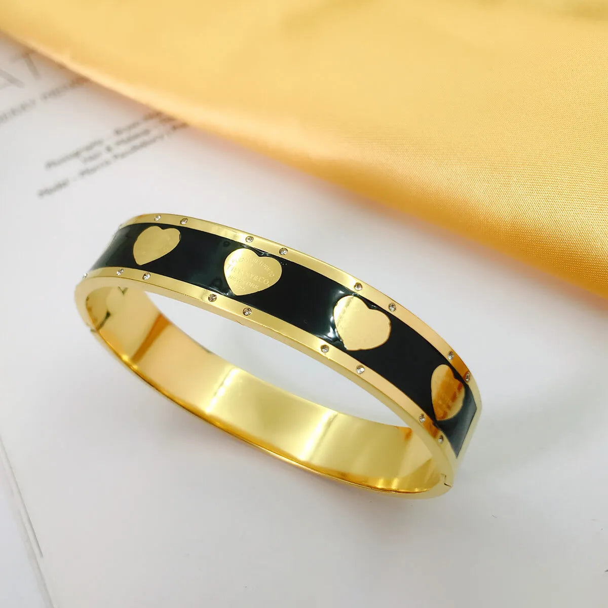 Luxe Enamel Heart Bangle – Elegant, Tarnish-Free Bracelet for Everyday Romance Charmora By Rohi