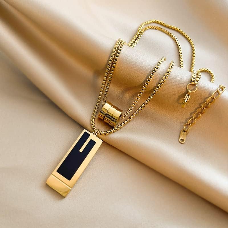 Sleek Sophistication Meets Everyday Versatility – The Double-Layer Square Pendant Necklace Charmora By Rohi