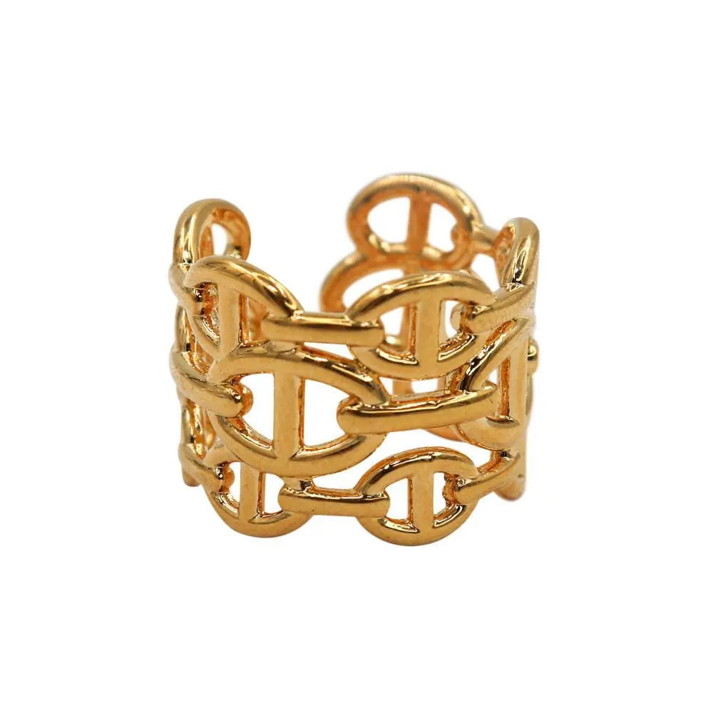 ACCENT Signature Gold Ring – Timeless Hermès-Inspired Design for Everyday Elegance Charmora By Rohi