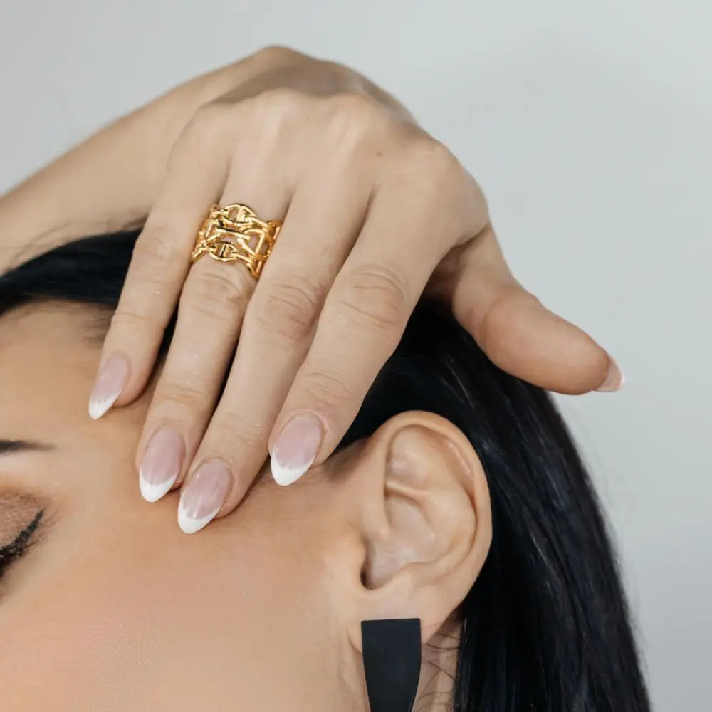 ACCENT Signature Gold Ring – Timeless Hermès-Inspired Design for Everyday Elegance Charmora By Rohi