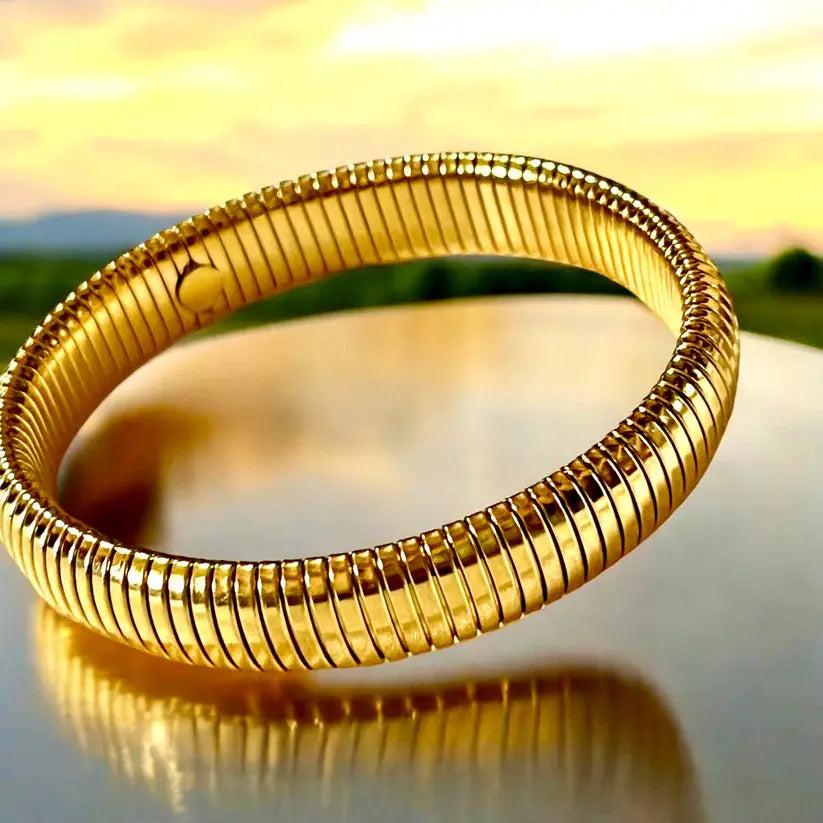 New Arrival – Gold Adjustable Snake/Round Bracelet Charmora By Rohi