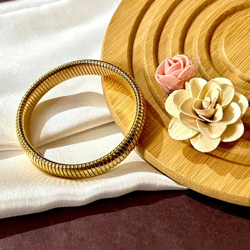 New Arrival – Gold Adjustable Snake/Round Bracelet Charmora By Rohi