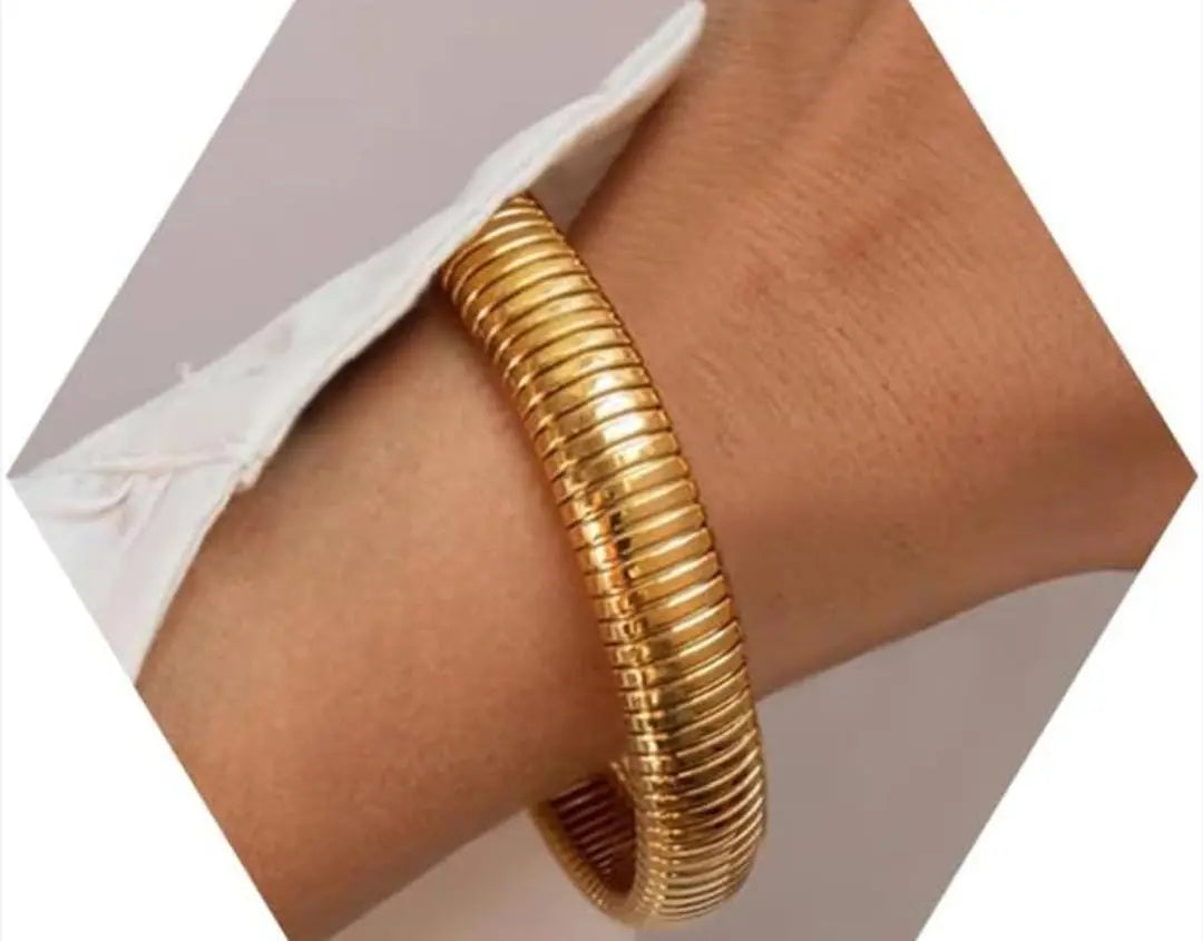 New Arrival – Gold Adjustable Snake/Round Bracelet Charmora By Rohi