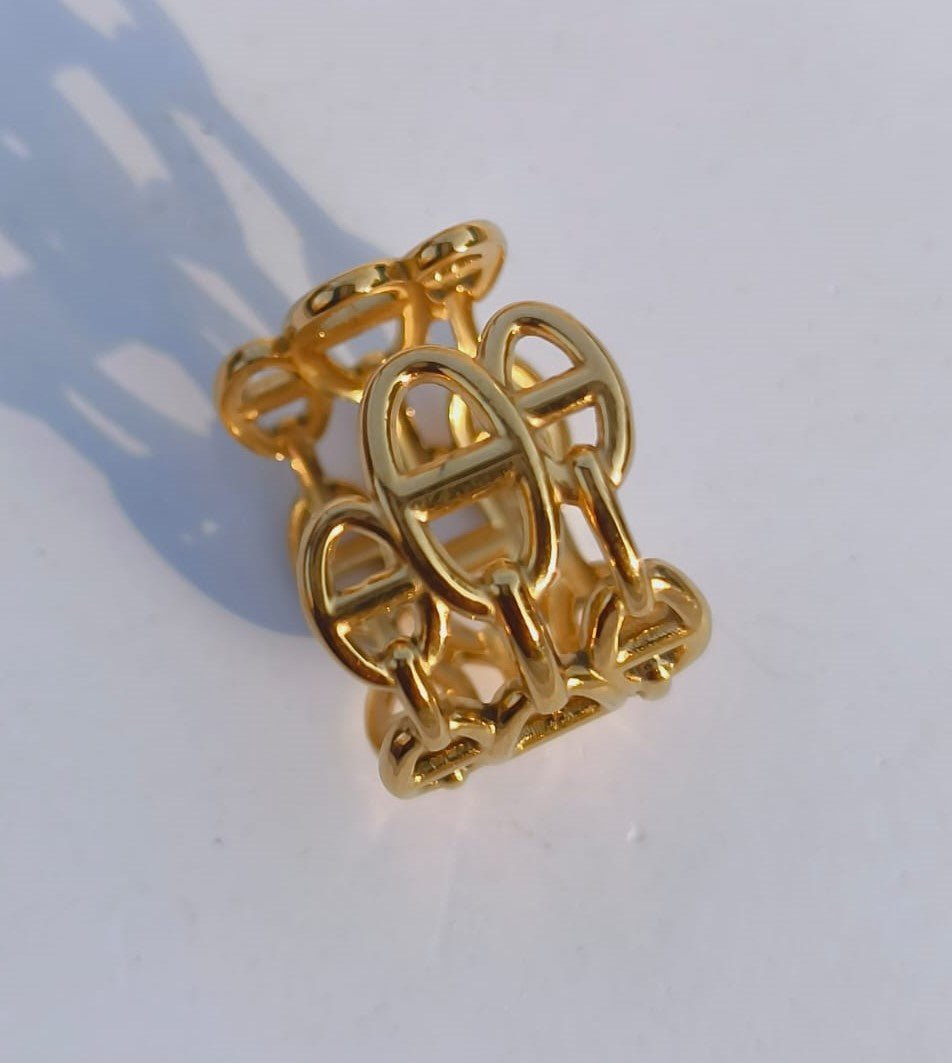 ACCENT Signature Gold Ring – Timeless Hermès-Inspired Design for Everyday Elegance Charmora By Rohi