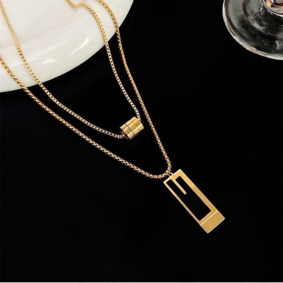 Sleek Sophistication Meets Everyday Versatility – The Double-Layer Square Pendant Necklace Charmora By Rohi