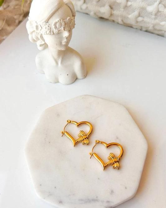 Stylish half heart bali earrings CHARMORA BY ROHI