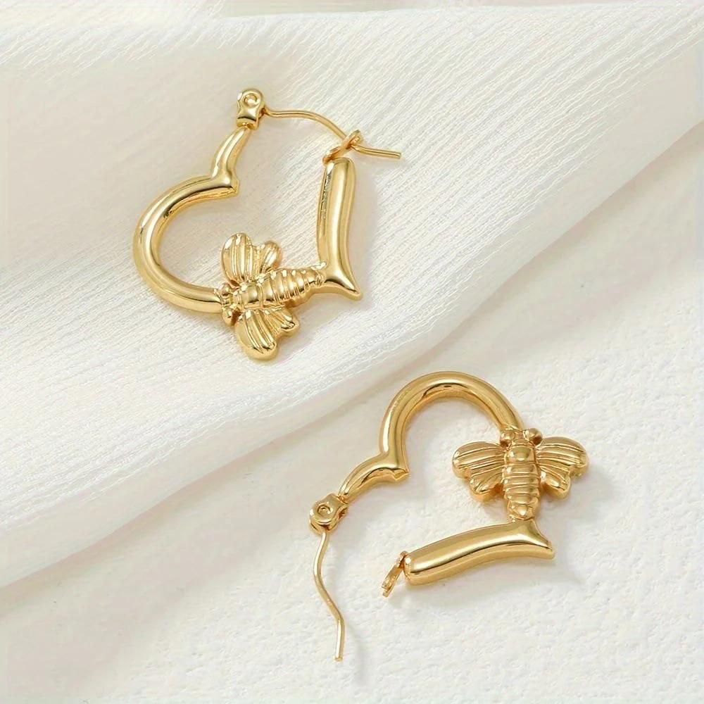 Stylish half heart bali earrings CHARMORA BY ROHI