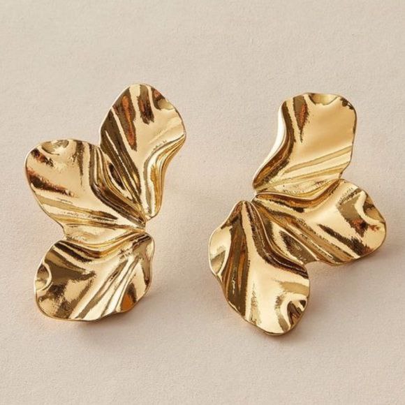 Stunning floral petal half flower studs earrings CHARMORA BY ROHI