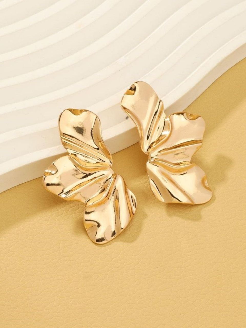Stunning floral petal half flower studs earrings CHARMORA BY ROHI