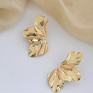 Stunning floral petal half flower studs earrings CHARMORA BY ROHI