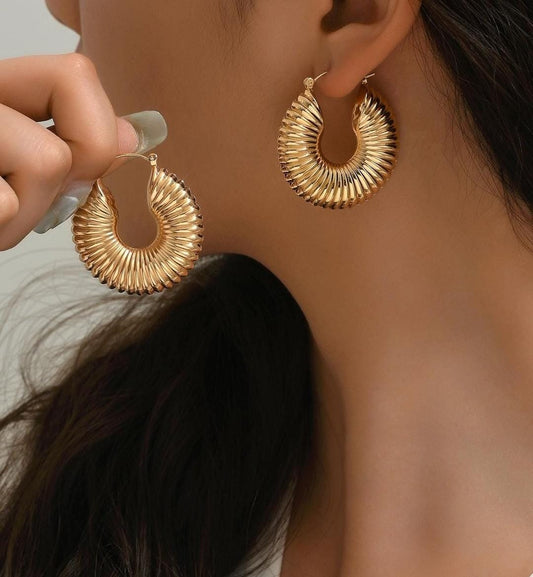 22k Gold Plated Coil Hoop Earrings for Women & Girls Charmora By Rohi