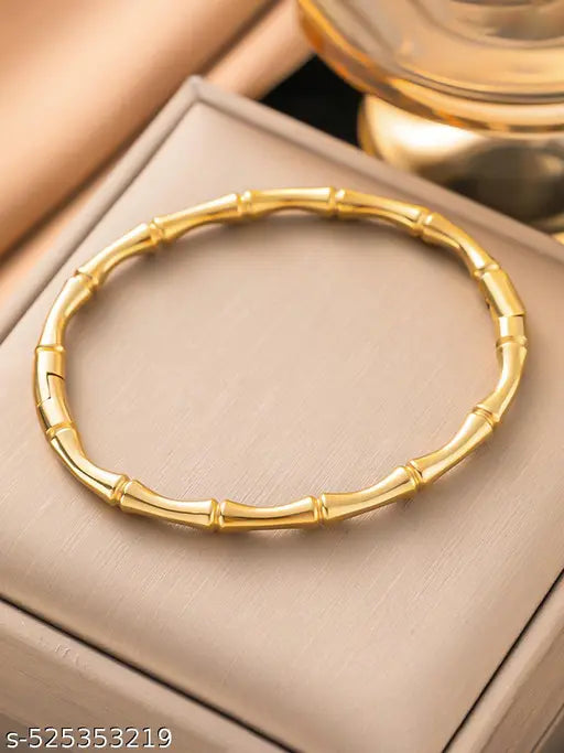 Gold-Plated Kada – Tarnish-Free Stainless Steel Bracelet for Women & Girls Charmora By Rohi