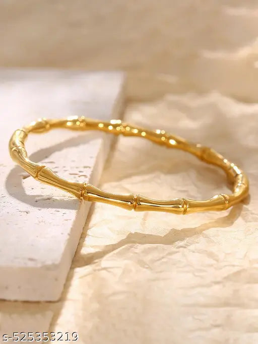 Gold-Plated Kada – Tarnish-Free Stainless Steel Bracelet for Women & Girls Charmora By Rohi