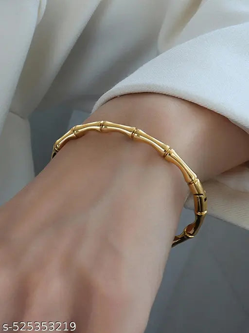 Gold-Plated Kada – Tarnish-Free Stainless Steel Bracelet for Women & Girls Charmora By Rohi