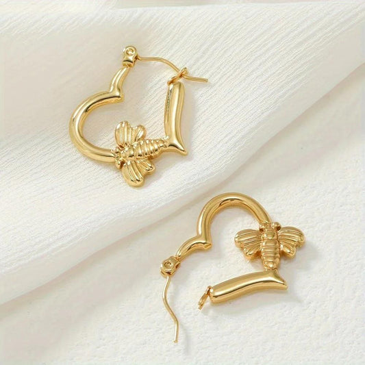 Stylish half heart bali earrings CHARMORA BY ROHI