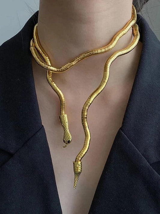 Snake Adjustable flexible Necklace CHARMORA BY ROHI