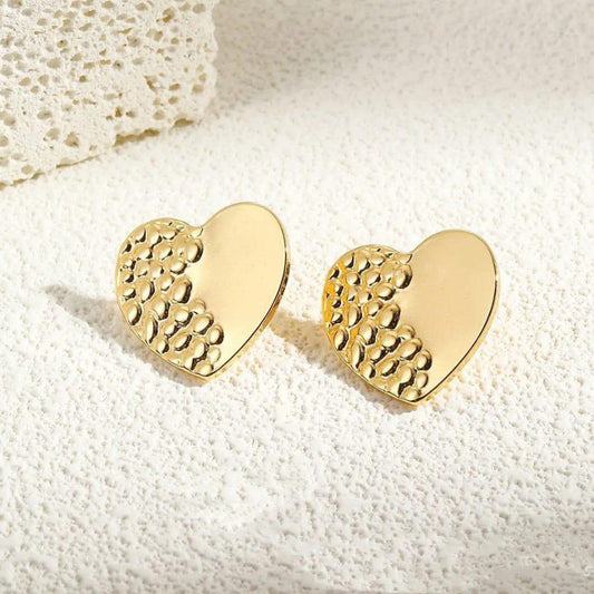Sparkling stainless steel anti tarnish heart shape earrings CHARMORA BY ROHI
