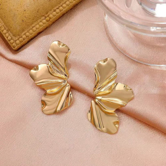 Stunning floral petal half flower studs earrings CHARMORA BY ROHI
