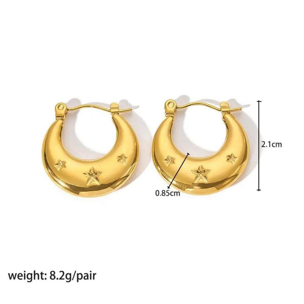 Modern anti tarnish star mark hoop earrings CHARMORA BY ROHI