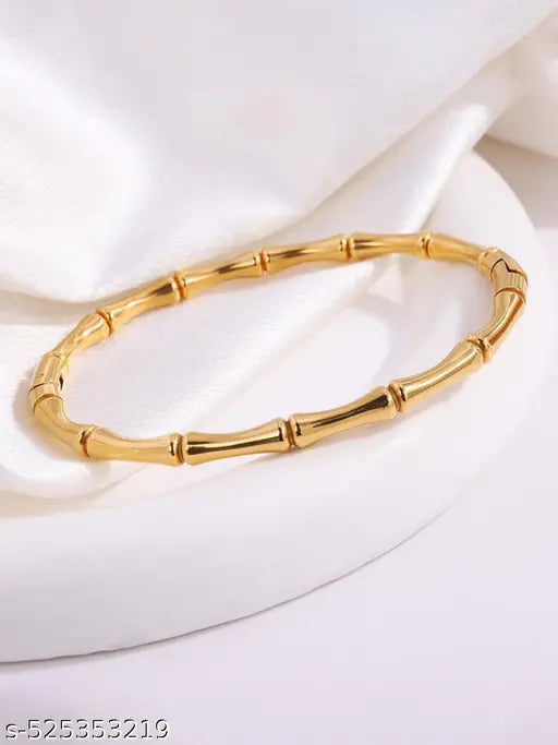 Gold-Plated Kada – Tarnish-Free Stainless Steel Bracelet for Women & Girls Charmora By Rohi